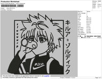 Killua BW Embroidery File 4 size