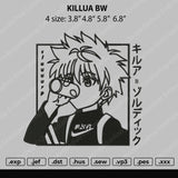 Killua BW Embroidery File 4 size