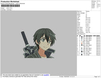 Kirito Embroidery File 4 size