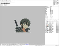Kirito Embroidery File 4 size