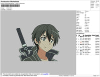 Kirito Embroidery File 4 size