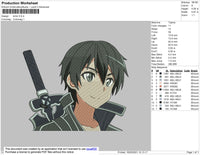 Kirito Embroidery File 4 size