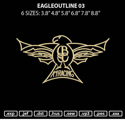 Eagleoutline 03 Embroidery File 6 sizes