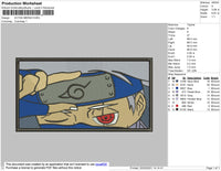 Kakashi Rectangle Embroidery File 4 size