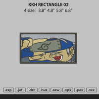 Kakashi Rectangle Embroidery File 4 size