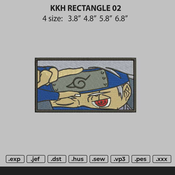 Kakashi Rectangle Embroidery File 4 size