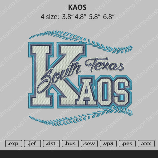 Kaos Embroidery File 4 size