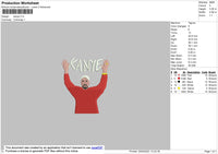 Kanye Embroidery File 4 size