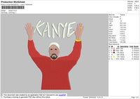 Kanye Embroidery File 4 size