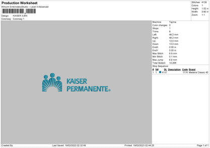 Kaiser Embroidery File 6 sizes