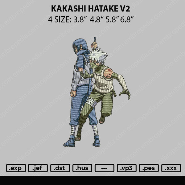 Kakashi Hatake V2 Embroidery File 4 sizes
