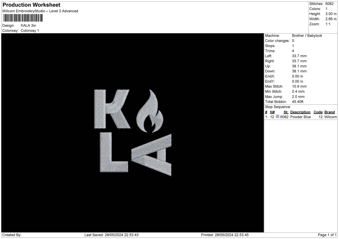 Kalatext Embroidery File 6 sizes