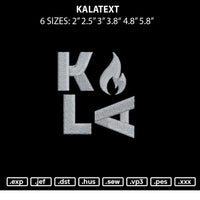 Kalatext Embroidery File 6 sizes