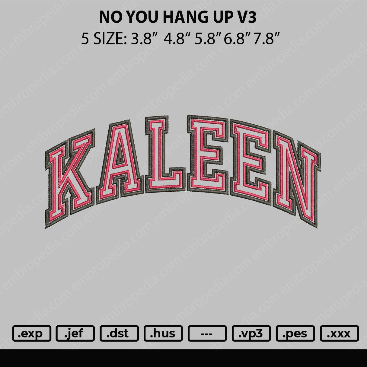 Kaleen Embroidery File 5 sizes
