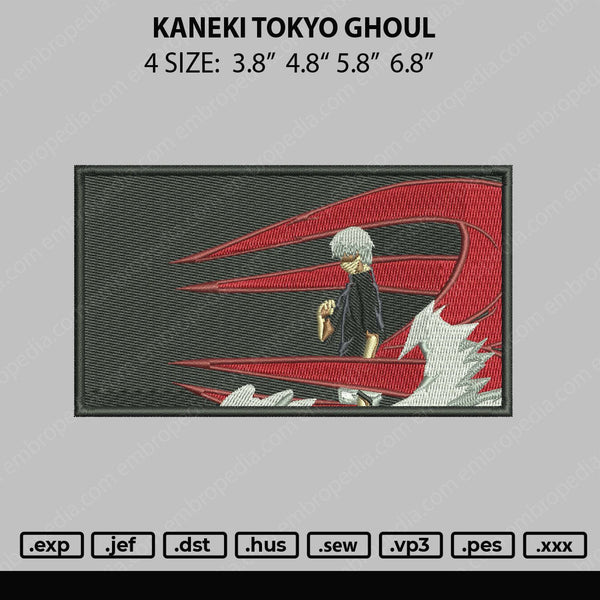 Kaneki Tokyo Ghoul Embroidery File 4 size