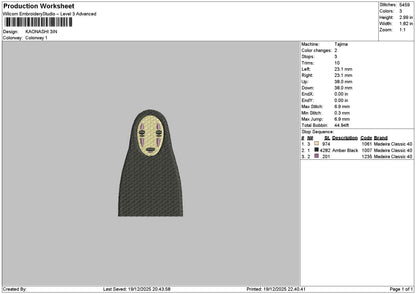 Ghost1912 Embroidery File 6 sizes