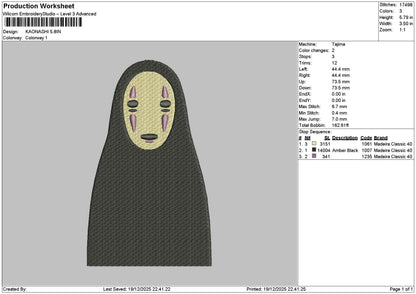 Ghost1912 Embroidery File 6 sizes