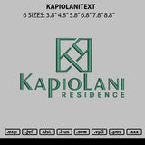 Kapiolanitext Embroidery File 6 sizes