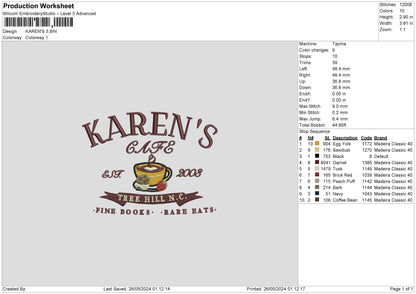 Cafetext Embroidery Machine Design File 6 sizes