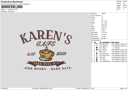 Cafetext Embroidery Machine Design File 6 sizes