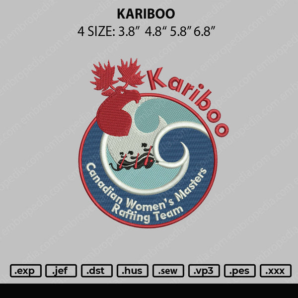 Kariboo Embroidery File 4 size