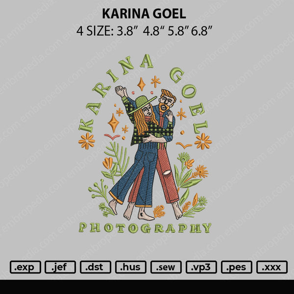 Karina Goel Embroidery File 4 size
