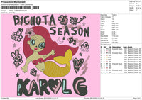 Mermaid K Embroiery File 6 sizes