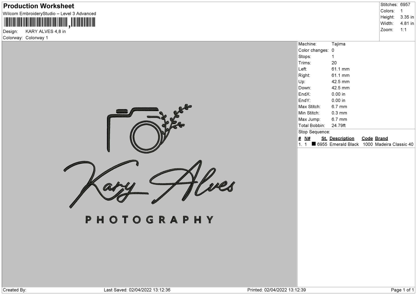 Kary Alves Embroidery File 4 size