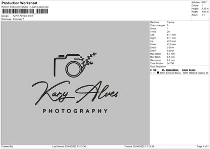 Kary Alves Embroidery File 4 size