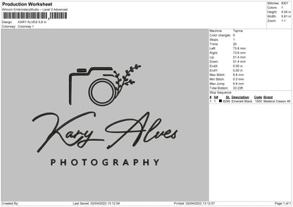 Kary Alves Embroidery File 4 size