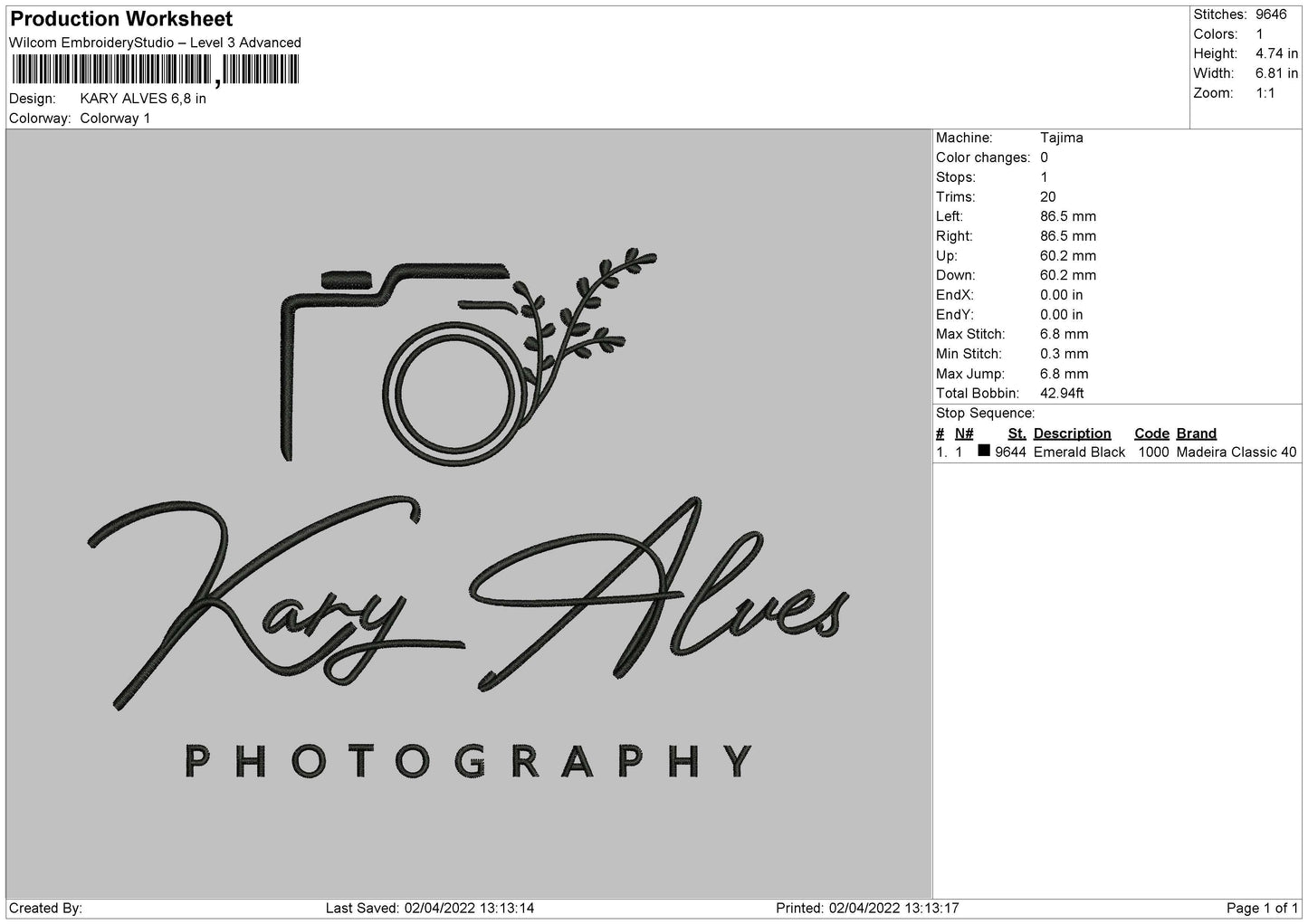 Kary Alves Embroidery File 4 size