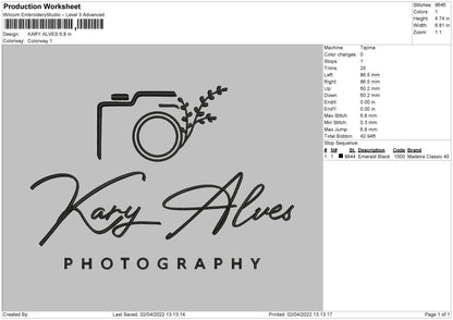 Kary Alves Embroidery File 4 size