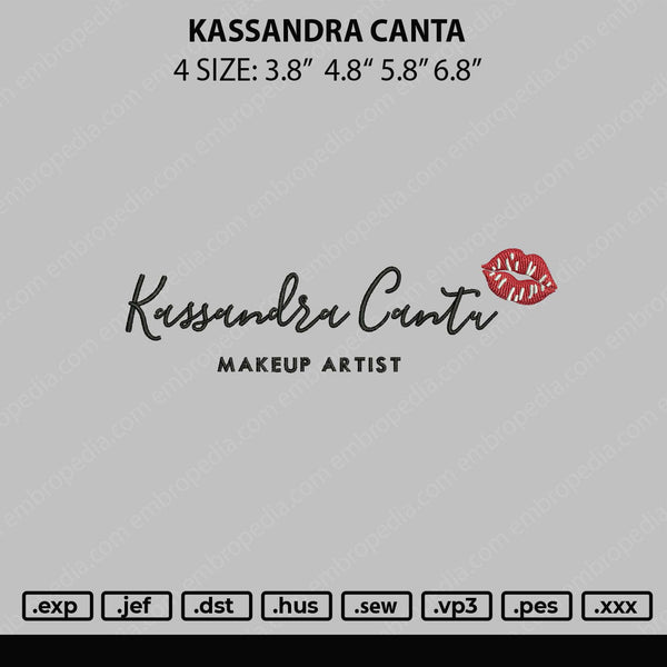 Kassandra Canta Embroidery File 4 sizes