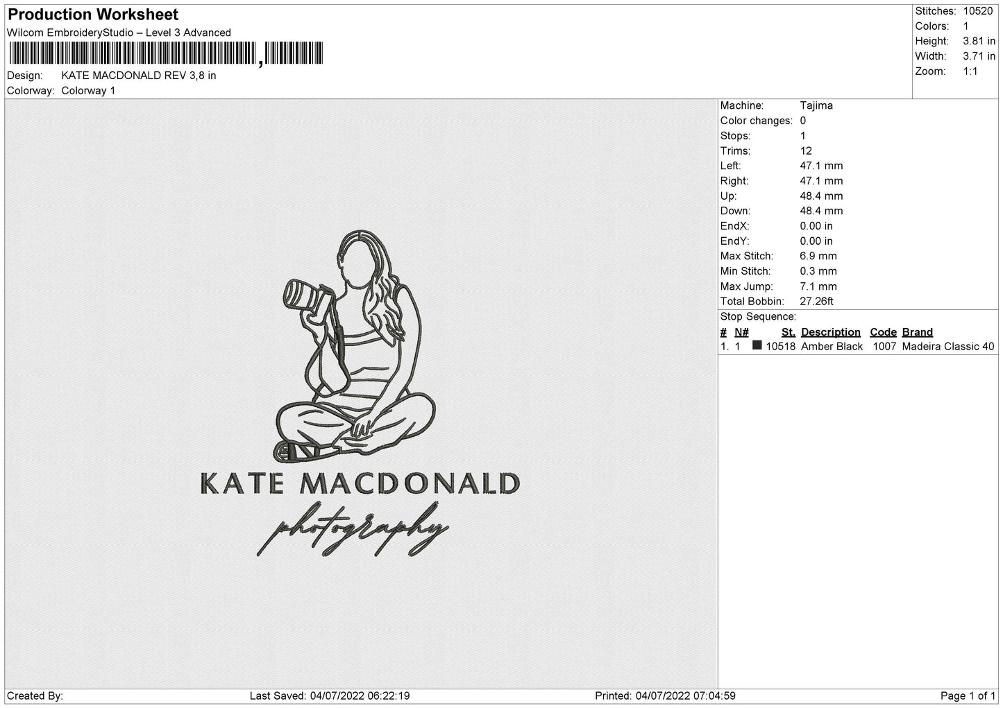 Kate Macdonald Embroidery File 4 size