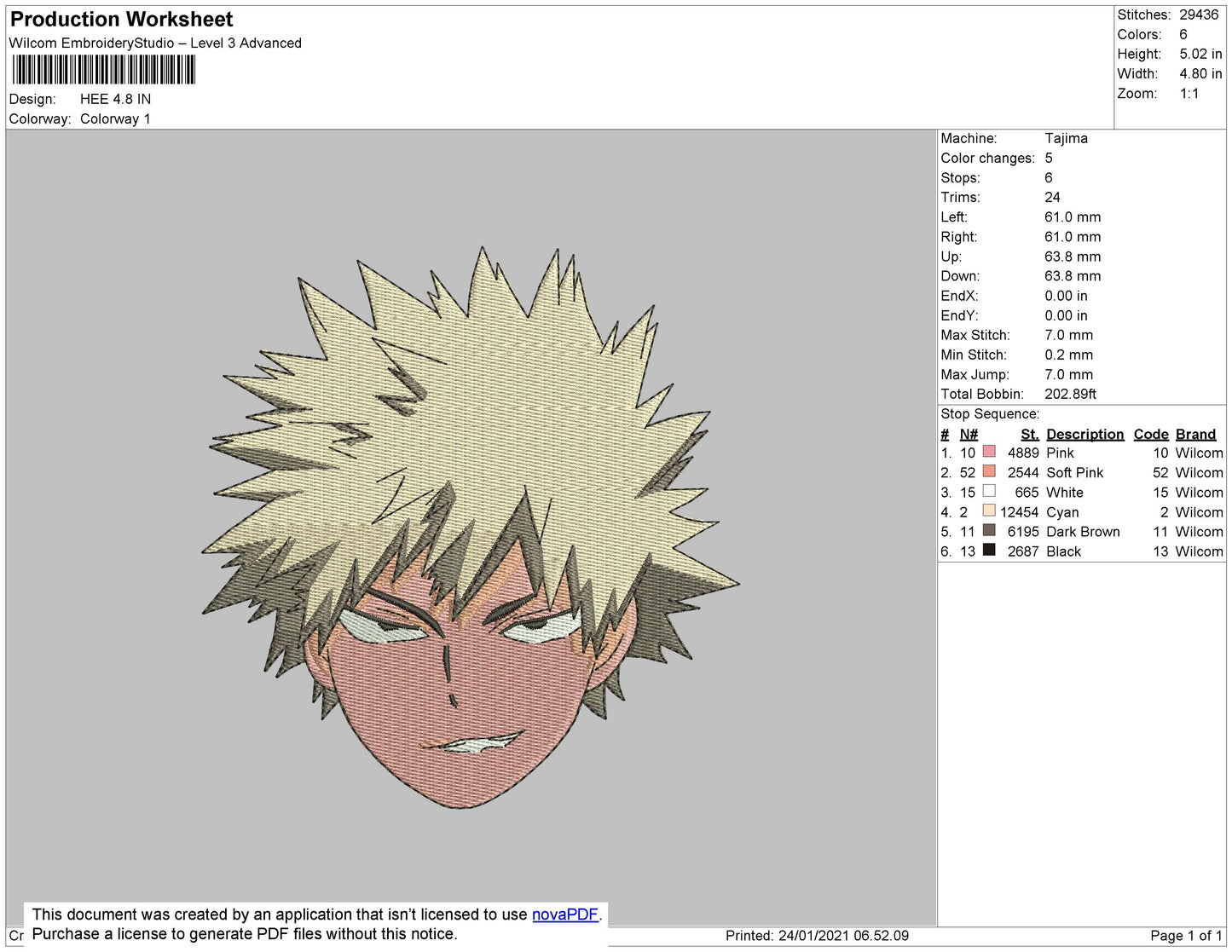 Katsuki Embroidery File 5 size
