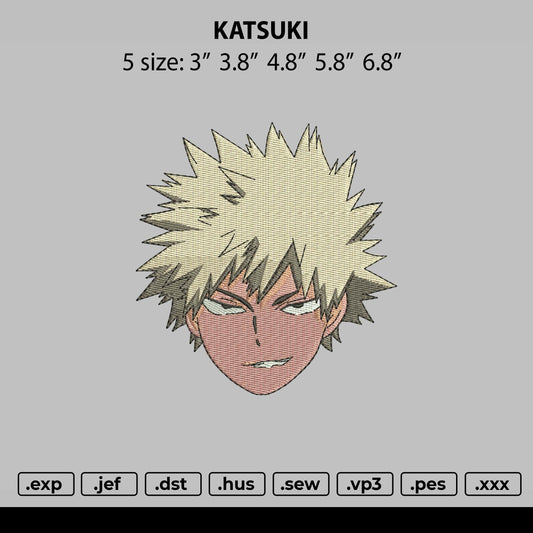 Katsuki Embroidery File 5 size