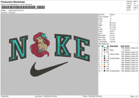 Nike Princess Ariel Embroidery File 4 sizes