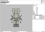 Kaws1003a Embroidery File 6 sizes