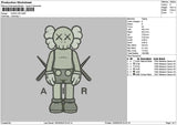 Kaws1003a Embroidery File 6 sizes
