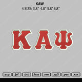 Kaw Embroidery File 4 Size