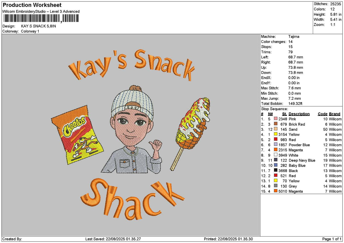 Kaystext Embroidery File 6 sizes