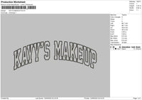Keyys Make Up Embroidery File 5 sizes
