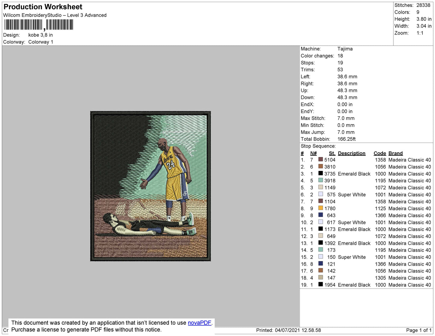 Kobe Square Embroidery File 4 size