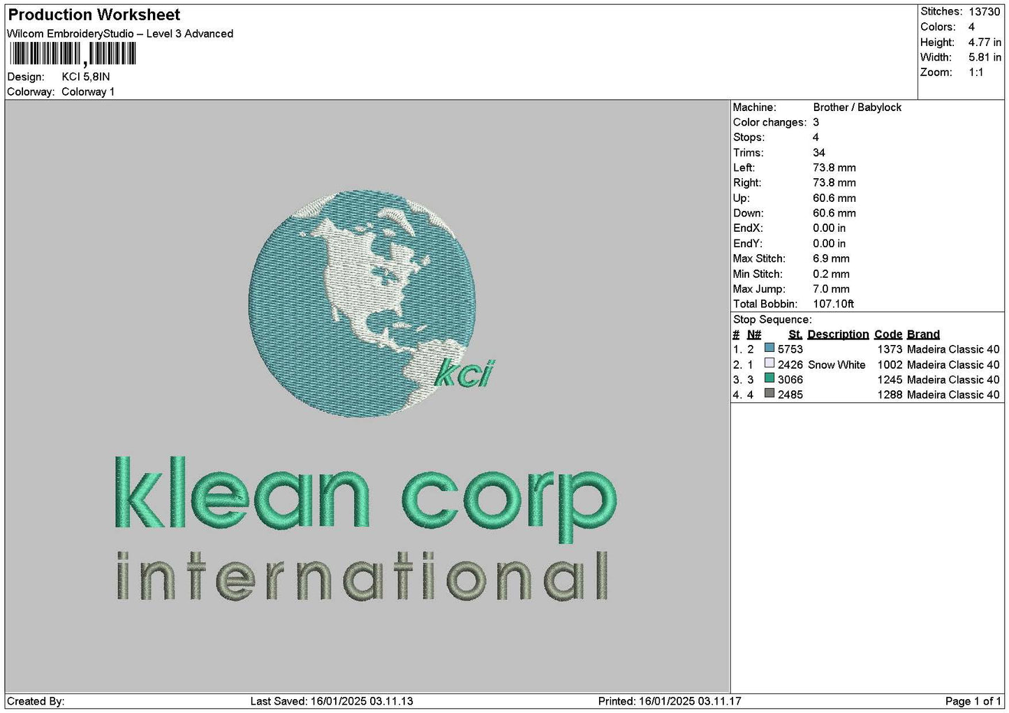 Kcitext Embroidery File 6 sizes