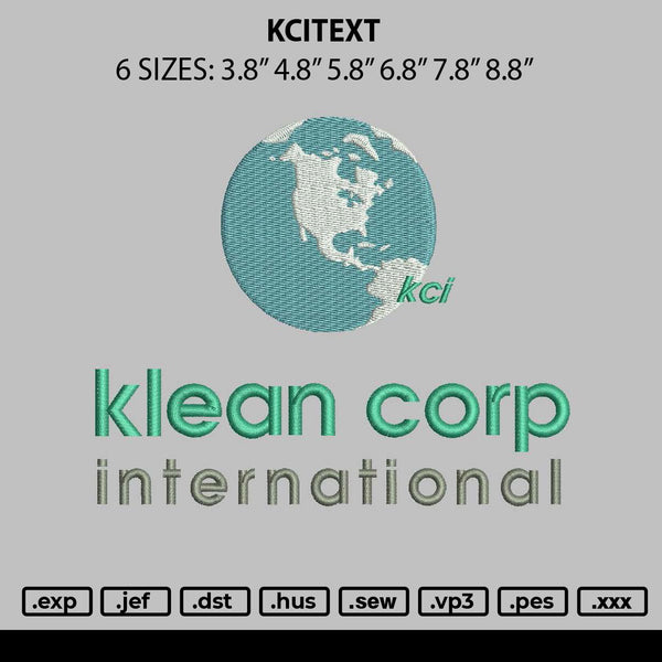 Kcitext Embroidery File 6 sizes