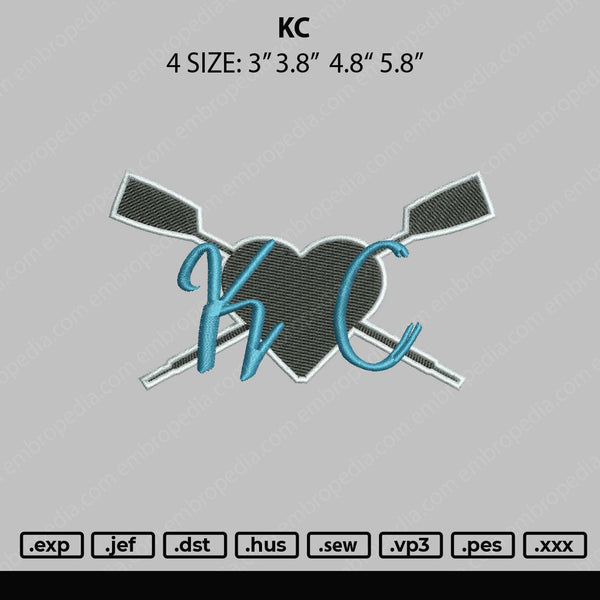 KC Embroidery File 5 sizes