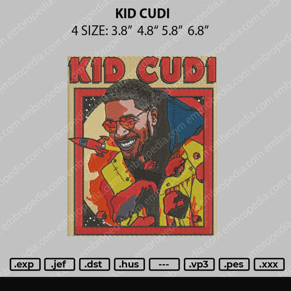 Kid Cudi Embroidery File 4 size