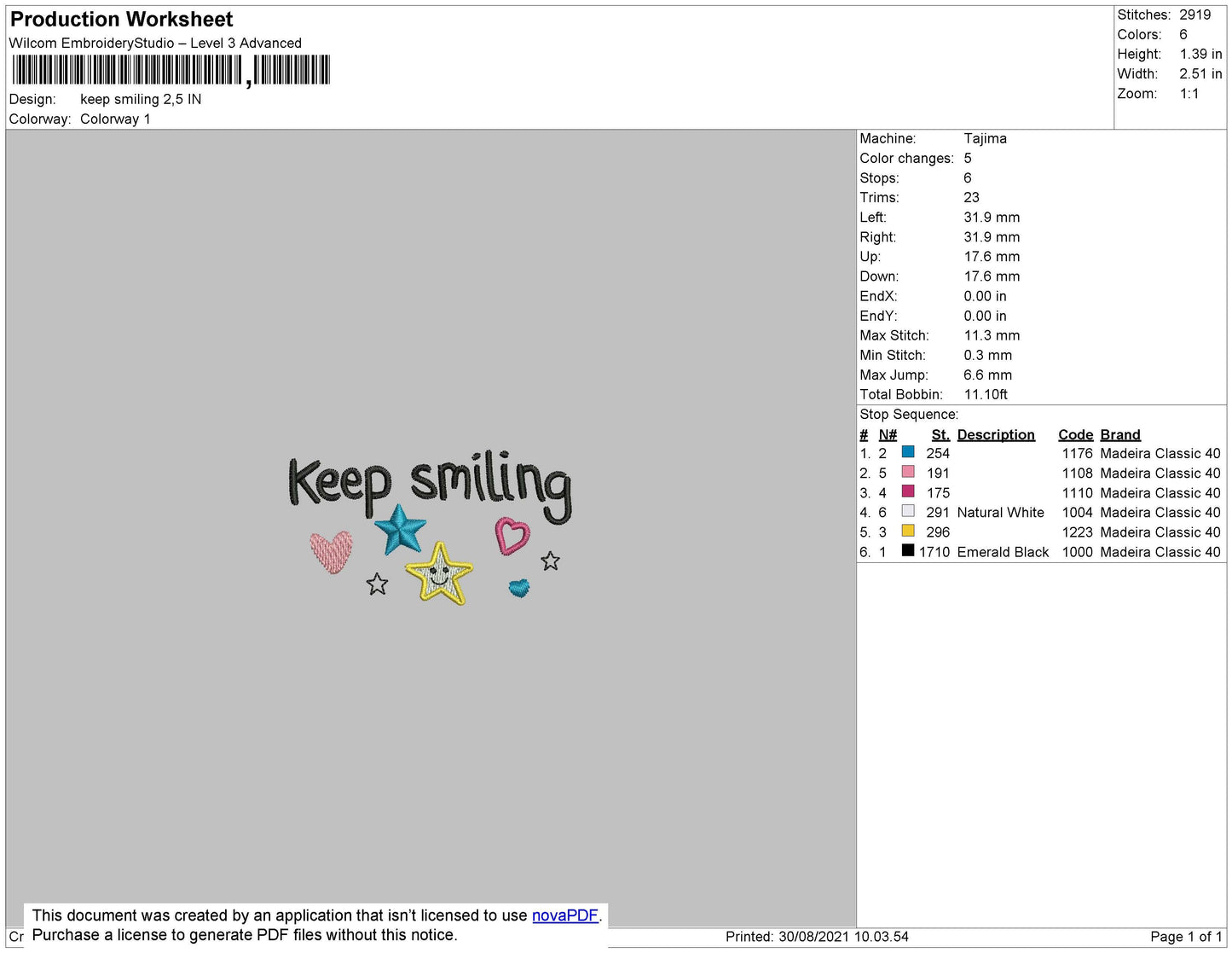 Keep Smiling Embroidery File 3 size 3 file