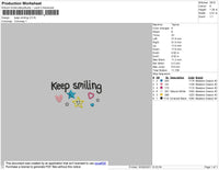 Keep Smiling Embroidery File 3 size 3 file
