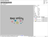 Keep Smiling Embroidery File 3 size 3 file
